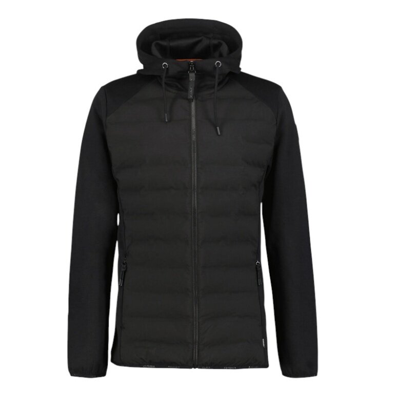 Icepeak Arzberg Hybrid Jacket with Hood (4-Way Stretch) Black Men's