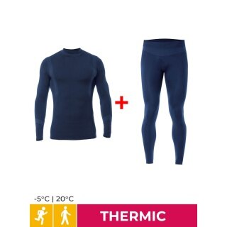 Iron-IC Functional Underwear Set (Trousers + Long-sleeved Shirt) Thermic Blue Children