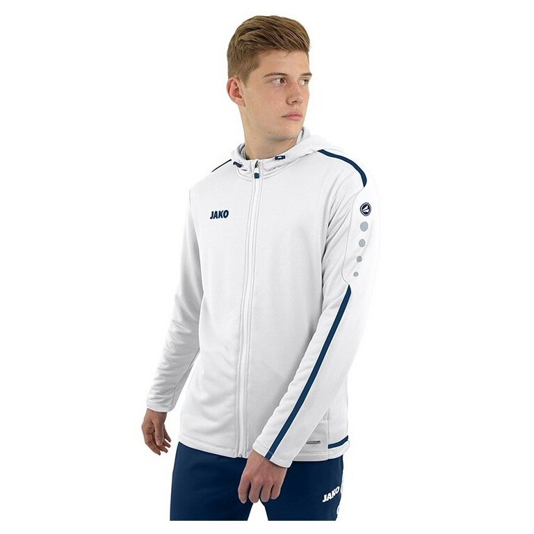 JAKO Hooded Jacket Striker 2.0 white/navy Men
