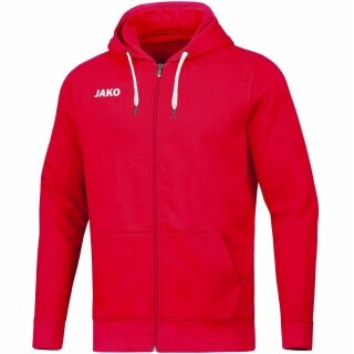 JAKO Leisure Hooded Jacket Base (70% Cotton) Red Kids