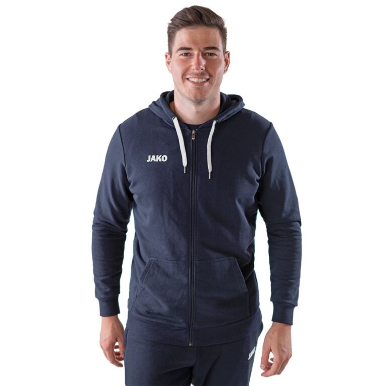 JAKO Leisure Hooded Jacket Base (70% Cotton) Navy Blue Men