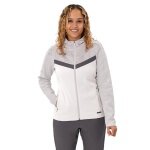 JAKO Iconic Hooded Jacket (Polyester Fleece, Side Pockets with Zipper) white/grey/charcoal grey Ladies