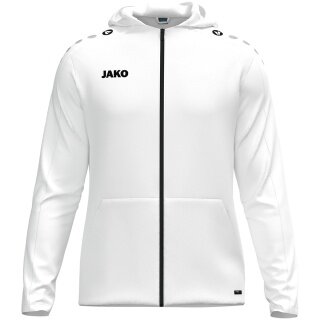 JAKO Hooded Jacket One (Inner side made of micro-fleece), white ladies
