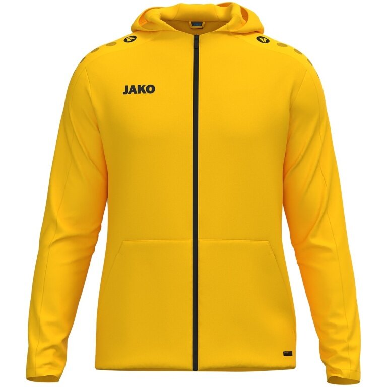 JAKO Hooded Jacket One (inner side made of micro-fleece), yellow ladies