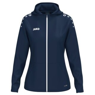 JAKO Hooded Jacket One (Inner side made of micro-fleece), navy blue ladies