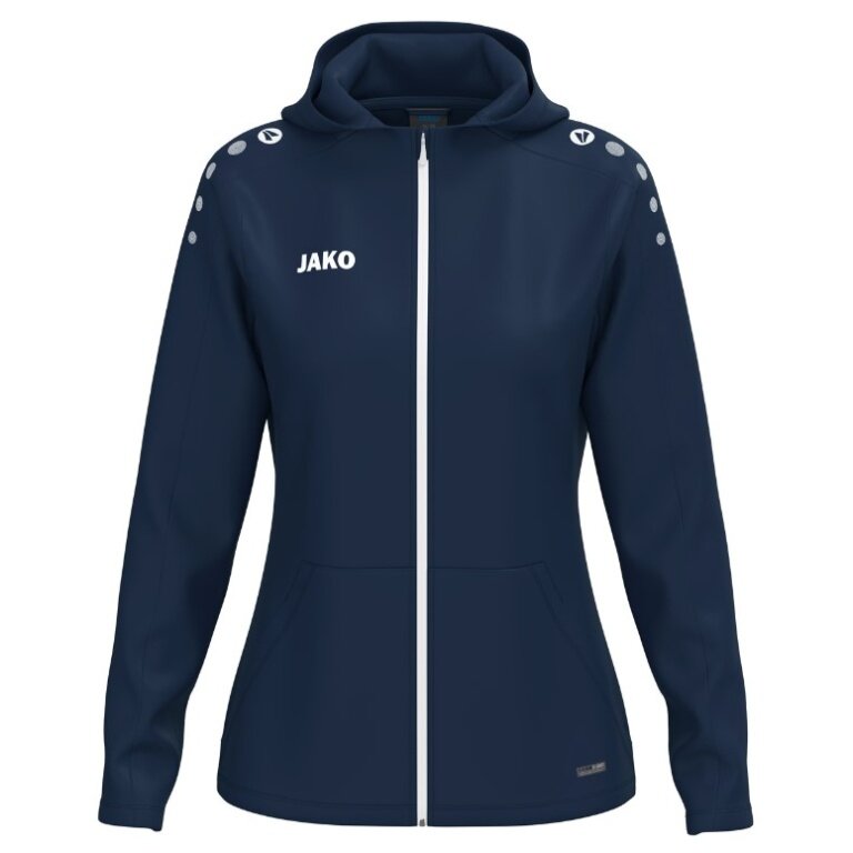 JAKO Hooded Jacket One (Inner side made of micro-fleece), navy blue ladies
