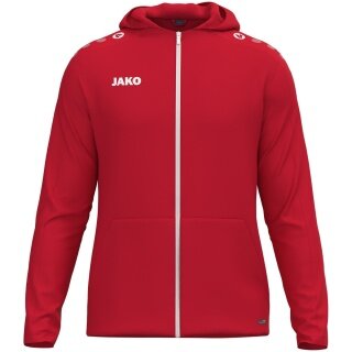 JAKO Hooded Jacket One (Inner side made of micro-fleece, 100% recycled polyester) red Men's