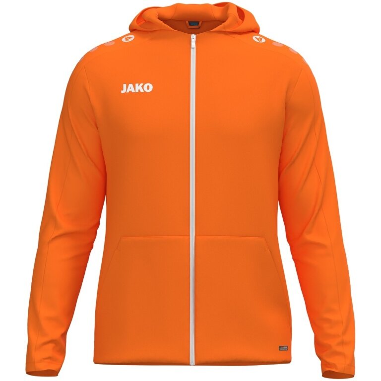 JAKO Hooded Jacket One (Inner side made of micro-fleece, 100% recycled polyester) orange men's