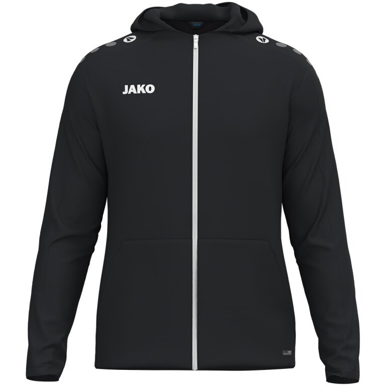 JAKO Hooded Jacket One (Inner side made of micro-fleece, 100% recycled polyester) black men's