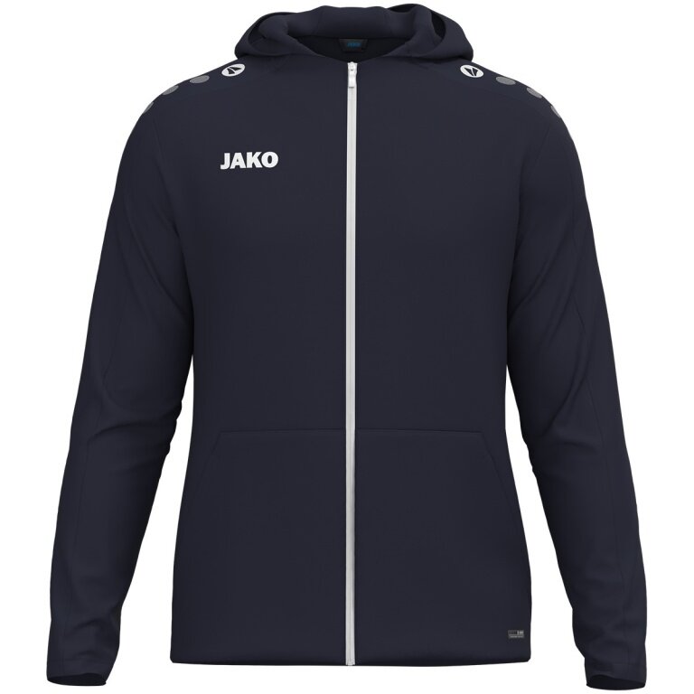 JAKO Hooded Jacket One (Inner side made of micro-fleece, 100% recycled polyester) navy blue men's