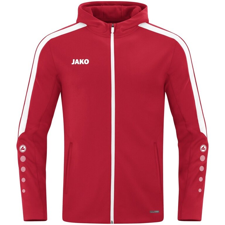 JAKO Hooded Jacket Power (Polyester Fleece, Side Pockets with Zip) Red Children