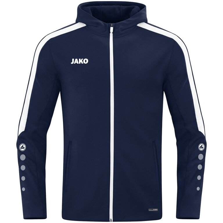 JAKO Hooded Jacket Power (Polyester Fleece, Side Pockets with Zipper) Navy Blue Men