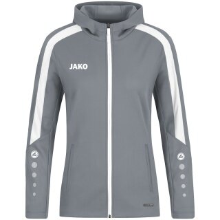 JAKO Hooded Jacket Power (Polyester Fleece, Side Pockets with Zip) Dark Grey Women