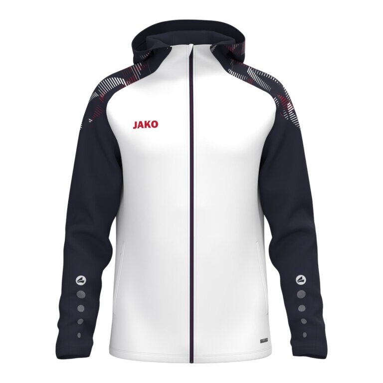 JAKO Hooded Jacket Sonic (durable, soft feel) white/navy/red men's