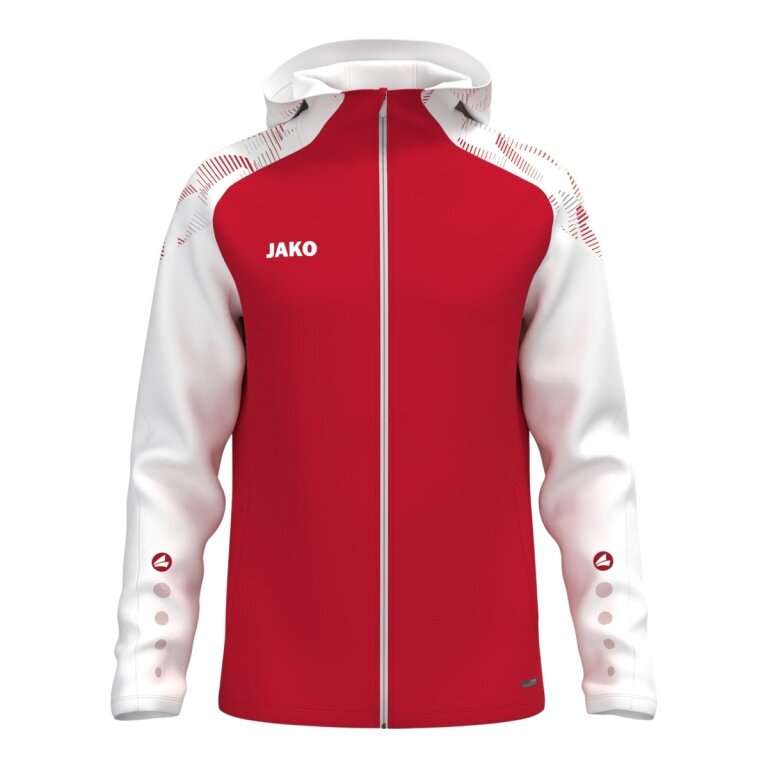 JAKO Hooded Jacket Sonic (durable, soft feel) red/white men's