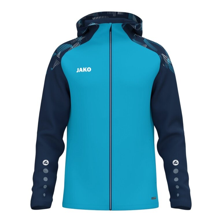JAKO Hooded Jacket Sonic (durable, soft feel) aqua blue/navy blue men's