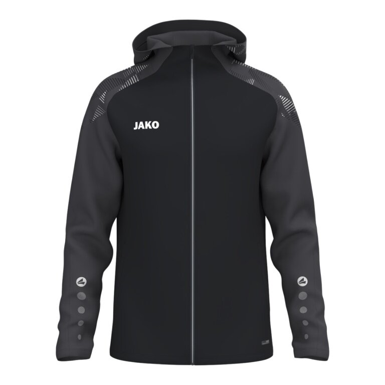 JAKO Hooded Jacket Sonic (durable, soft feel) black/anthracite grey men's