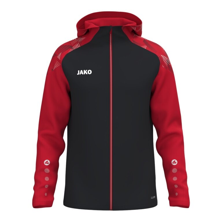 JAKO Hooded Jacket Sonic (durable, soft feel) black/red men's