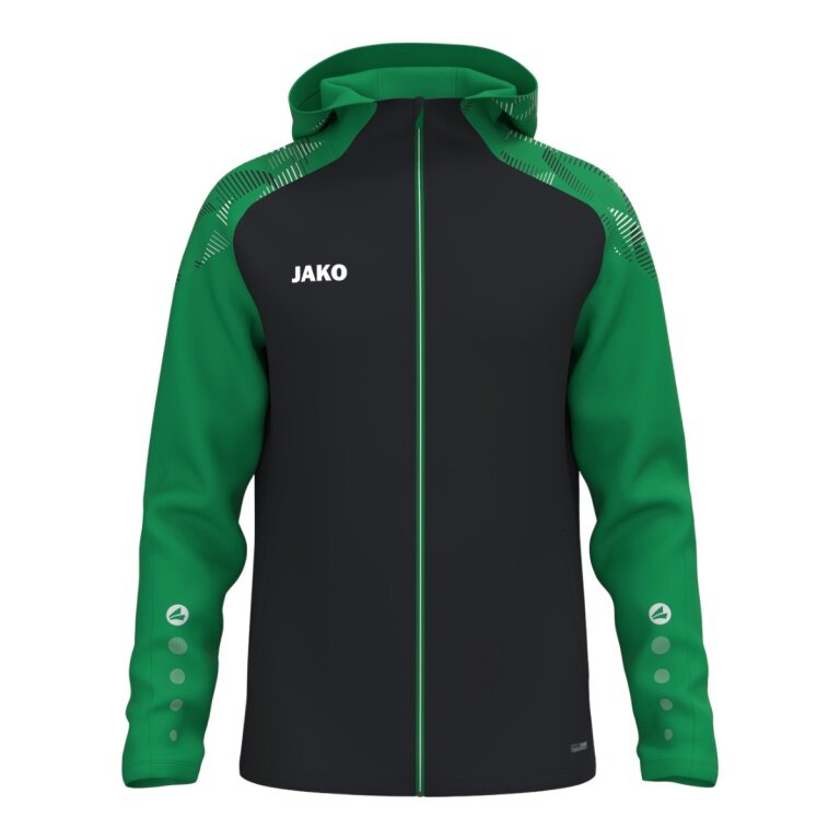 JAKO Hooded Jacket Sonic (durable, soft feel) black/green men's