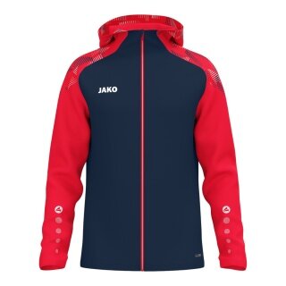 JAKO Hooded Jacket Sonic (durable, soft feel) navy/red men's