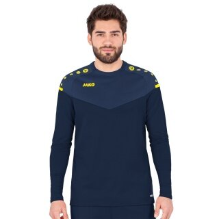 JAKO Sport Long Sleeve Sweat Champ 2.0 (100% Polyester) Navy/ Yellow Men