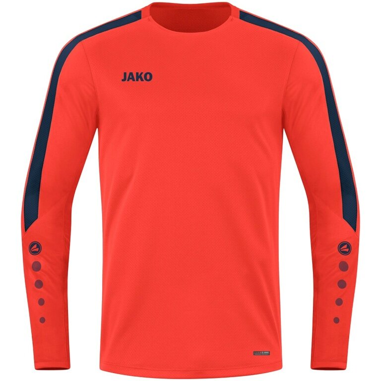 JAKO Sport Long Sleeve Sweat Power (recycled Polyester, high freedom of movement) orange/navy blue Children