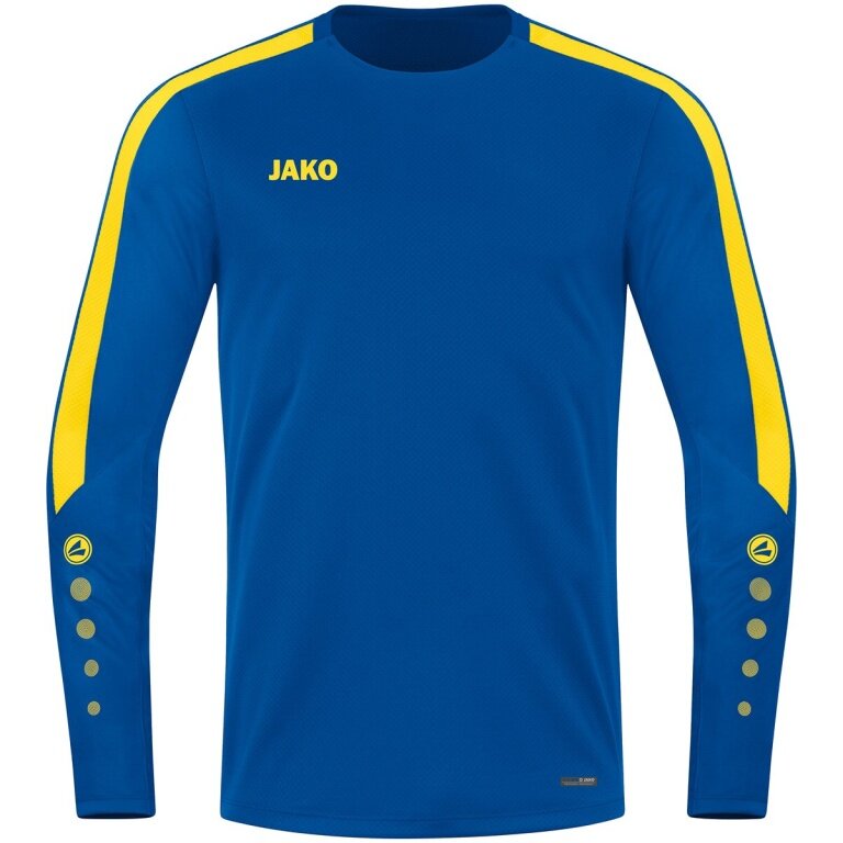 JAKO Sport Long Sleeve Shirt Sweat Power (recycled Polyester, high freedom of movement) royal blue/yellow Men