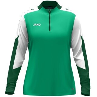 JAKO Long Sleeve Zip Top Dynamic (recycled polyester, elastic material) green/white/dark green ladies