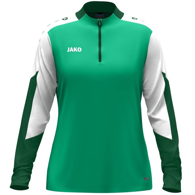 JAKO Long Sleeve Zip Top Dynamic (recycled polyester, elastic material) green/white/dark green ladies