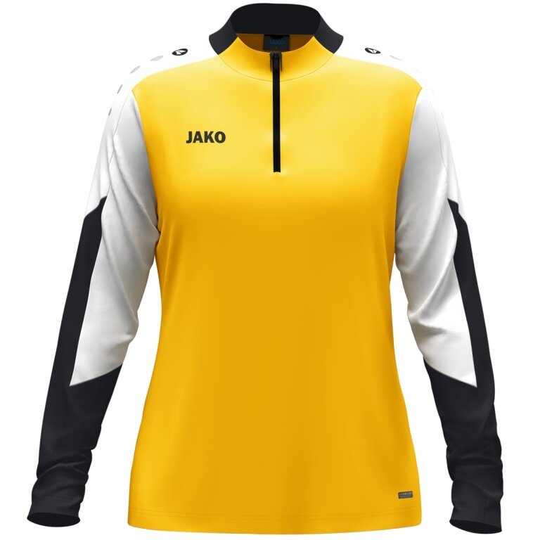 JAKO Long Sleeve Zip Top Dynamic (recycled polyester, elastic material) yellow/white/black ladies