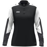 JAKO Long Sleeve Shirt Ziptop Dynamic (recycled polyester, elastic material) black/white/anthracite grey ladies