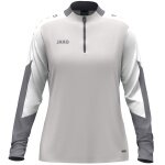 JAKO Long Sleeve Zip Top Dynamic (recycled polyester, elastic material) light grey/white/grey ladies