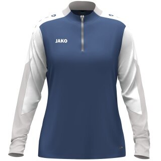 JAKO Long Sleeve Zip Top Dynamic (recycled polyester, elastic material) navy blue/white/light grey ladies