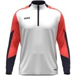 JAKO Long Sleeve Zip Top Dynamic (recycled polyester, elastic material) white/coral red/navy blue men's