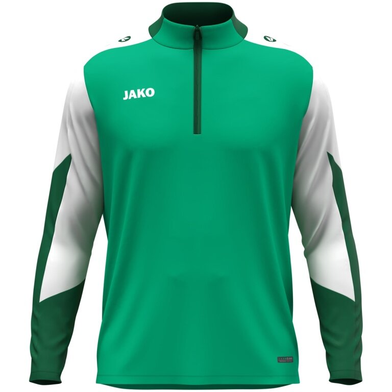 JAKO Long Sleeve Zip Top Dynamic (recycled polyester, elastic material) green/white/dark green children