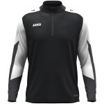 JAKO Long Sleeve Shirt Ziptop Dynamic (recycled polyester, elastic material) black/white/anthracite grey men's