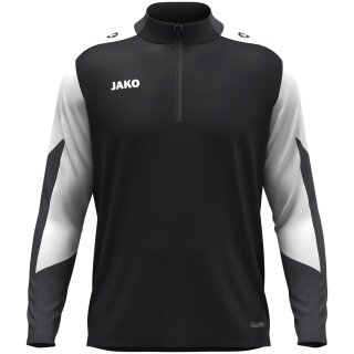 JAKO Long Sleeve Shirt Ziptop Dynamic (recycled polyester, elastic material) black/white/anthracite grey men's