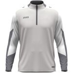 JAKO Long Sleeve Zip Top Dynamic (recycled polyester, elastic material) light grey/white/grey children