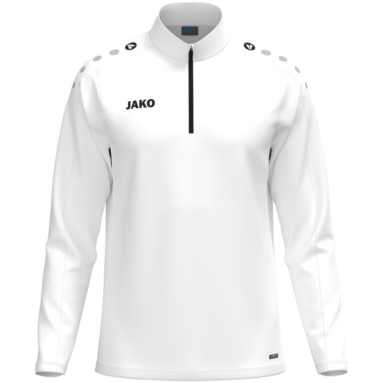 JAKO Long Sleeve Shirt Ziptop One (100% recycled Polyester, inner side made of Micro-Fleece) white Men's
