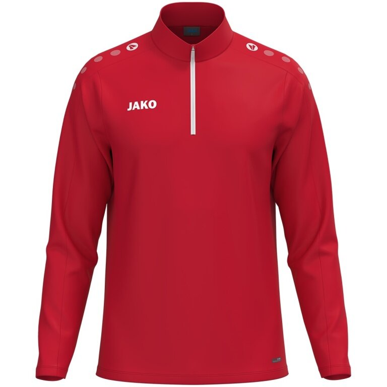 JAKO Long Sleeve Shirt Ziptop One (100% recycled Polyester, inner side made of Micro-Fleece) red Men's