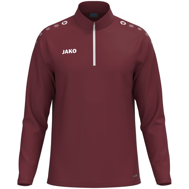 JAKO Long Sleeve Shirt Ziptop One (100% recycled Polyester, inner side made of Micro-Fleece) burgundy men's