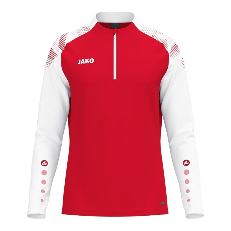 JAKO Long Sleeve Shirt Ziptop Sonic (recycled Polyester, soft feel) red/white boys
