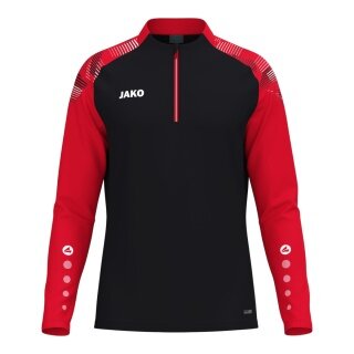 JAKO Long Sleeve Shirt Ziptop Sonic (recycled Polyester, soft feel) black/red boys