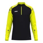 JAKO Long Sleeve Shirt Ziptop Sonic (recycled polyester, soft feel) black/neon yellow men's