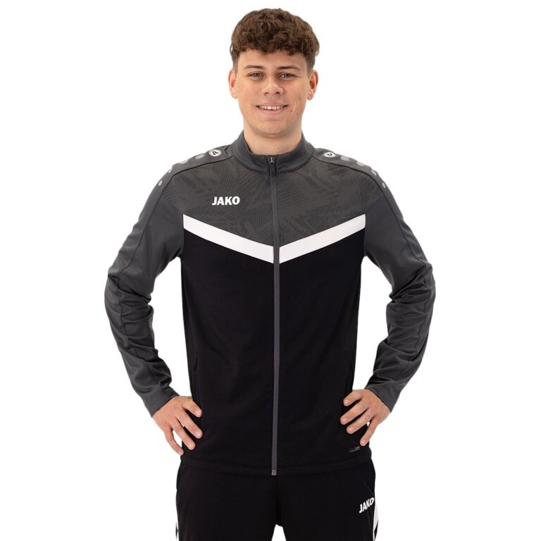 JAKO Polyester Jacket Iconic (100% recycled Polyester) black/anthracite grey Men's