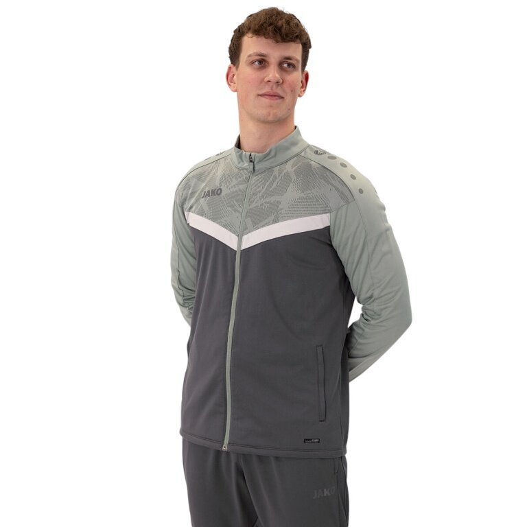 JAKO Polyester Jacket Iconic (100% recycled Polyester) anthracite grey/mint green Men's