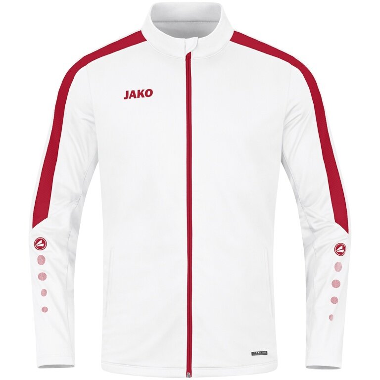 JAKO Polyester Jacket Power (100% recycled Polyester) white/red Men