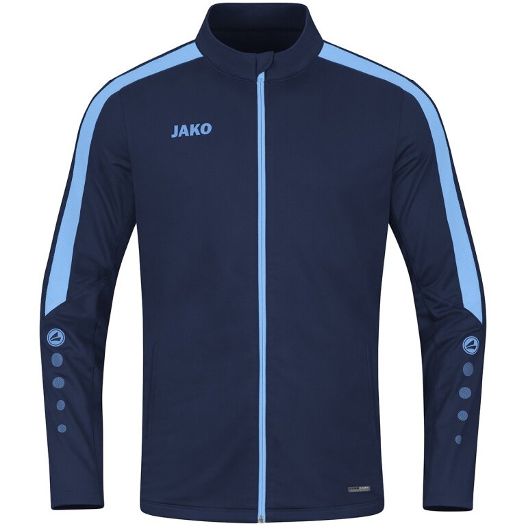 JAKO Polyester Jacket Power (100% rec. Polyester) navy blue/sky blue Men