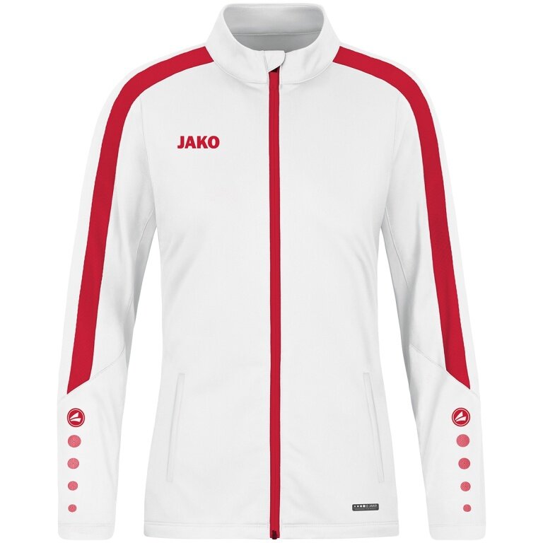 JAKO Polyester Jacket Power (100% recycled Polyester) white/red Women