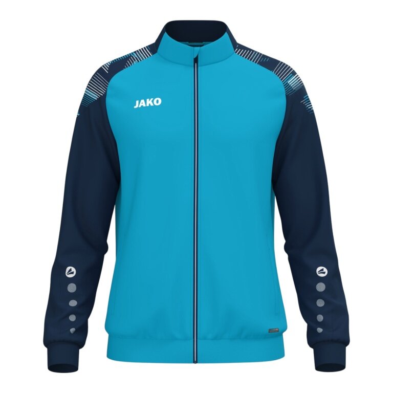 JAKO Training Jacket (Polyester) Sonic (100% recycled Polyester, modern look) aqua blue/navy blue Men's